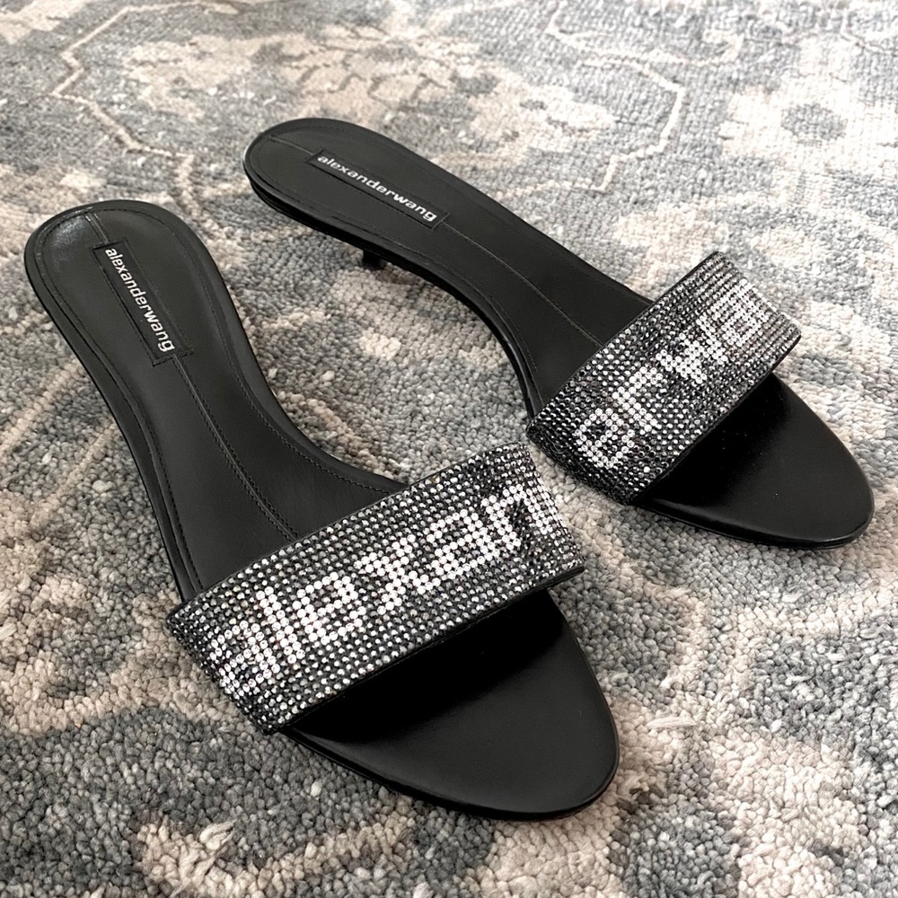 Alexander Wang Jo Rhinestone Kitten Heels 39.5